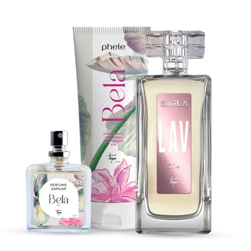 Kit  Necessaire Bela: L.A.V. (074) 100ml + Hidratante 200g + Perfume Capilar